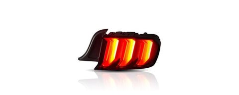 Raxiom 15-23 Ford Mustang Euro Style LED Tail Lights- Gloss Black Housing- Red Lens - 412123