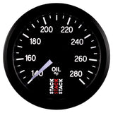 Autometer Stack 52mm 140-280 Deg F 1/8in NPTF Male Pro Stepper Motor Oil Temp Gauge - Black - ST3310
