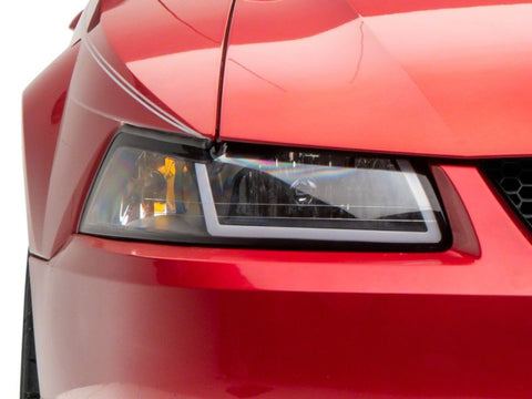 Raxiom 99-04 Ford Mustang Axial Series Headlights w/ Sequential LED Bar- Blk Housing (Clear Lens) - 422713