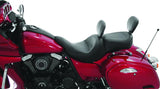Mustang 11-19 Kawasaki Vulcan 1700, Vaquero Std Touring 1PC Seat w/Driver and Pass Backrest - Black - 79688