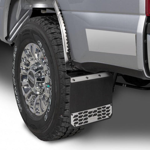 Putco 17-20 Ford SuperDuty - Set of 2 (Excl Dually Rear) Mud Skins - Polished SS w/ Hex Shield - 78030