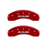 MGP 4 Caliper Covers Engraved Front & Rear RAM Red finish silver ch - 12043SRAMRD