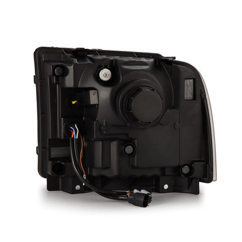 AlphaRex 05-07 Ford F250/350/450/550 Super Duty LUXX LED Proj HL Blk w/Actv Light & Seq Sig + SB DRL - 880317