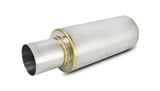 Vibrant TPV Turbo Round Muffler (17in Long) with 4in Round Tip Straight Cut - 3in inlet I.D. - 1062