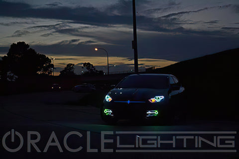 Oracle 13-16 Dodge Dart Surface Mount LED Projector Fog Light Halo Kit - Red - 1229-003