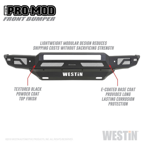 Westin 19-21 Chevrolet Silverado 1500 Pro-Mod Front Bumper - Tex. Blk - 58-41215