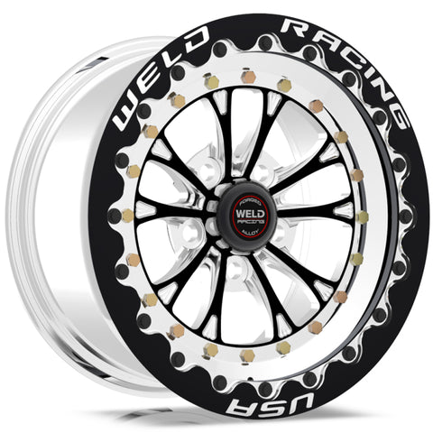 Weld Vitesse 15x12 / 5x4.5 BP / 4.5in. BS Black Wheel - Black Single Beadlock MT - 794B512208F