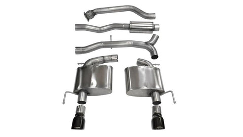 Corsa 2013-2019 Cadillac ATS Sedan 2.0L A/T Black Sport Dual Rear Cat-Back Exhaust - 14888BLK