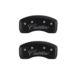 MGP 4 Caliper Covers Engraved Front & Rear Cursive/Cadillac Red finish silver ch - 35021SCADRD