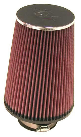 K&N Universal Chrome Round Tapered Air Filter 3in FlangeID / 6in Base OD / 4.5in Top OD / 8in Height - RC-5106
