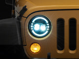 Raxiom 97-18 Jeep Wrangler TJ & JK Axial 7-In LED Headlights w/ DRL- Chrome Housing (Clear Lens) - J155569