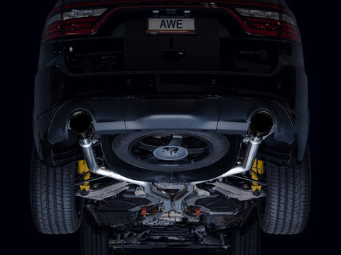 AWE Tuning 18-23 Dodge Durango SRT & Hellcat Track Edition Exhaust - Diamond Black Tips - 3020-33952