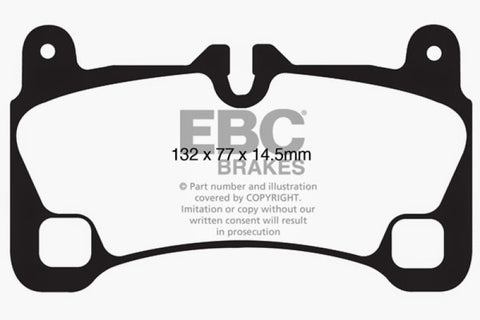 EBC 08 Porsche Cayenne 4.8 Turbo Extra Duty Rear Brake Pads - ED91836