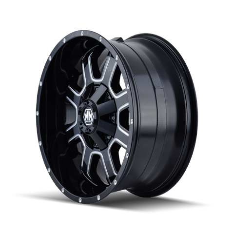 Mayhem 8103 Fierce 18x9 / 8x165.1 BP / -12mm Offset / 130.8mm Hub Black w/ Milled Spokes Wheel - 8103-8976M