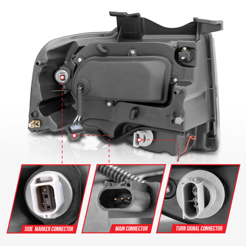 ANZO 2007-2014 Ford Expedition Projector Headlights Chrome - 111114