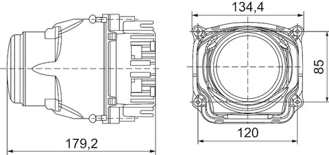 Hella 90mm Bi-LED High - Low Beam 2nd Gen (SAE) Module - 012758121