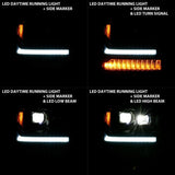 ANZO 16-18 Chevrolet Silverado 1500 LED Projector Headlights w/Plank Style Switchback Black w/ Amber - 111420