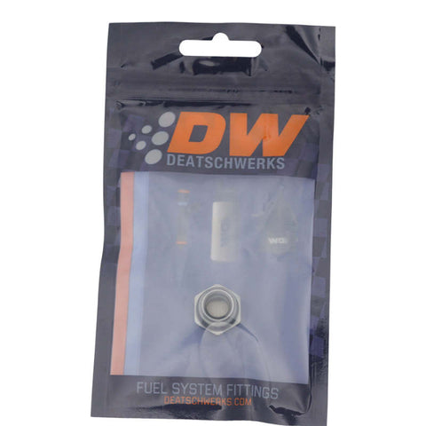 DeatschWerks 6AN ORB Male Plug Fitting with 1/8in NPT Gauge Port - Anodized DW Titanium - 6-02-0730