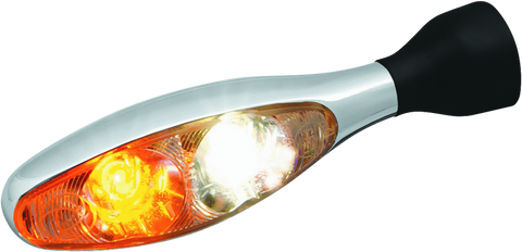 Kuryakyn Micro 1000 Clear Lens White/Amber Chrome - 2530