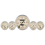 AutoMeter Gauge Kit 5 Pc. 3-1/8in. & 2-1/16in. Mech. Speedo. Wtmp & Oilp Antique Beige - 1811