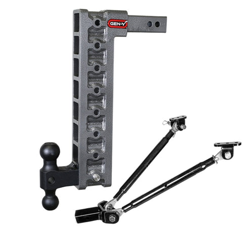 Gen-Y Mega Duty 2in Shank 17.5in Drop 2K TW 16K Hitch w/GH-051 Dual-Ball/GH-0100 Stabilizer Kit - GH-518