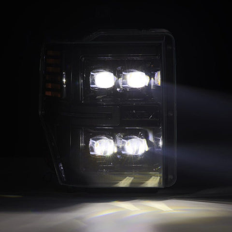 AlphaRex 08-10 Ford F250-550 NOVA-Series LED Projector Headlights Alpha-Blk w/Activ Light/Seq Signal - 880311
