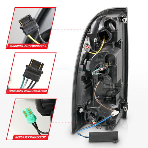 ANZO 05-15 Toyota Tacoma Full LED Tail Lights w/Light Bar Sequential Black Housing Smoke Lens - 311428