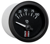 Autometer Stack Instruments 52mm 0-100 PSI 1/8in NPTF Electronic Oil Pressure Gauge - Black - ST3202
