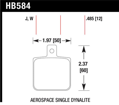 Hawk Aerospace Single Dynalite 12mm Thickness DTC-30 Race Brake Pads - HB584W.485