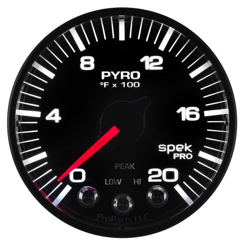 Autometer Spek-Pro 52.4mm 0-2000F Digital Stepper Motor Pyrometer Gauge - P310328