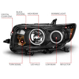 ANZO 2008-2010 Scion Xb Projector Headlights w/ Halo Black - 121280