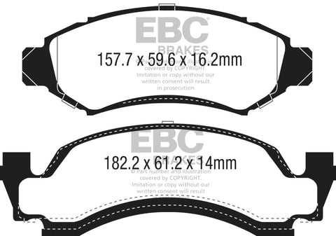 EBC 1974 AMC Ambassador 5.0L Ultimax2 Front Brake Pads - UD050