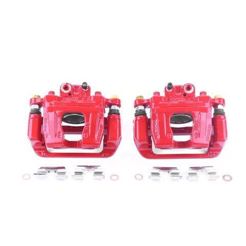 Power Stop 17-18 Genesis G80 Rear Red Calipers w/Brackets - Pair - S6956