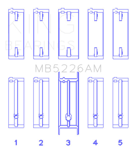 King Engine Bearings Mazda 626 F8 (Size +1.0mm) Main Bearing Set - MB5226AM1.0