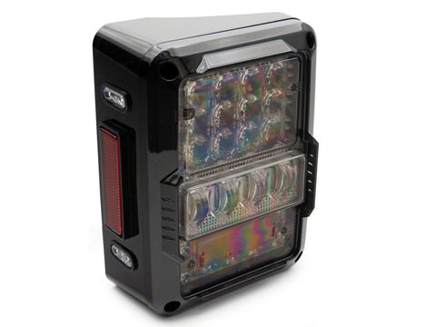 Raxiom 07-18 Jeep Wrangler JK Axial Series Lux LED Tail Lights- Blk Housing (Clear Lens) - J141596