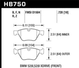 Hawk 13-14 BMW 528i / 528i xDrive HP Plus Front Brake Pads - HB750N.720