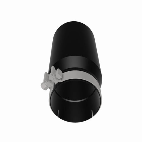 MagnaFlow Tip Stainless Black Coated Single Double Round Single Outlet 5in Dia 4in Inlet 13in L - 35240