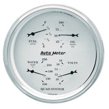 AutoMeter Gauge Quad 5in. 0 Ohm(e) to 90 Ohm(f)Elec Old Tyme White - 1619