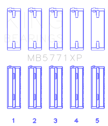 King Engine Bearings Hyundai G4KF Main Bearing Set - Size +0.25mm - MB5771XP0.25