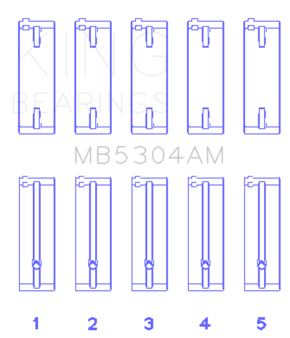 King Kia/Mazda DOHC 16 Valve/SOHC 16 Valve/SOHC 8 Valve (Size +0.75) Main Bearing Set - MB5304AM0.75