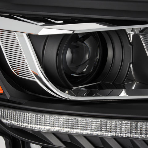 AlphaRex 2019+ Ford Ranger PRO-Series Proj Headlights Plank Style Black w/Seq Signal/DRL - 880120