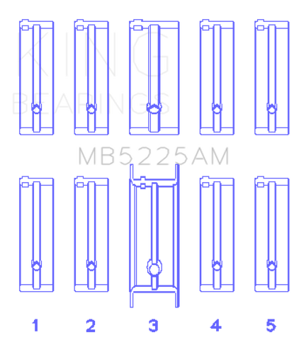 King Mazda 626 F8 (Size STD) Main Bearing Set - MB5225AM