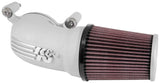 K&N 08-17 Harley-Davidson Touring Models Performance Air Intake System Silver - 57-1134S