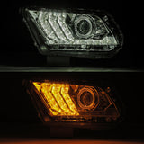 AlphaRex 10-12 Ford Mustang PRO-Series Projector Headlights Plank Style Chrome w/Top/Bottom DRL - 880111