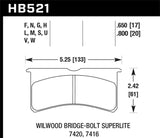 Hawk Wilwood Superlite DTC-70 Race Brake Pads - HB521U.800