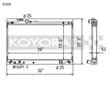 Koyo 93-98 Toyota Supra NA/Turbo (MT) Radiator - R1856