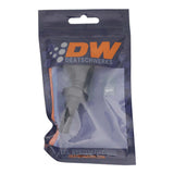 DeatschWerks 6AN Male Flare to 90-Degree 3/8in Single Hose Barb - Anodized Matte Black - 6-02-0733-B