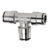 Firestone Union Tee 1/4in. Nickel Push-Lock Air Fitting - Single (WR17603461) - 3461
