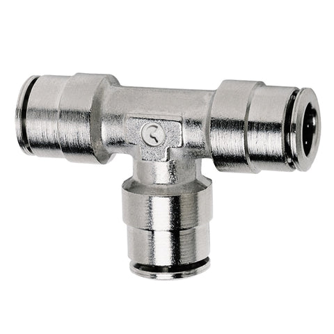 Firestone Union Tee 1/4in. Nickel Push-Lock Air Fitting - Single (WR17603461) - 3461