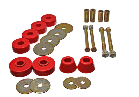 Energy Suspension Chevy Pickup Body Mounts - Red - 3.4137R